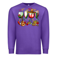 Purple mexico wine glasses Premium Sweatshirt - Zillion Design Studio