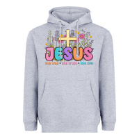 Heather Grey jesus the way the truth the life Heavyweight Hoodie - MaliasSmallBusiness