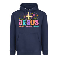 Navy jesus the way the truth the life Heavyweight Hoodie - MaliasSmallBusiness