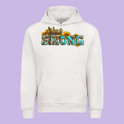 She Is Strong With Cross Urban Hoodie Designed By Adodesignshop