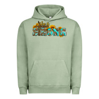 Pigment Oil Green she is strong with cross Urban Hoodie - AdoDesignShop