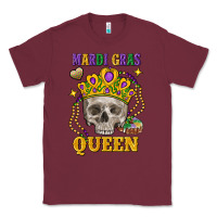 Burgundy skull mardi gras queen Classic Tee - FaDigitalArtStudio