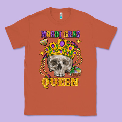 Skull Mardi Gras Queen Classic Tee Designed By Fadigitalartstudio