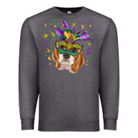 Charcoal Heather mardi gras  mask beagle Premium Sweatshirt - RanaPortraitStore