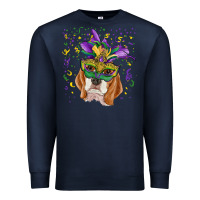 Navy mardi gras  mask beagle Premium Sweatshirt - RanaPortraitStore