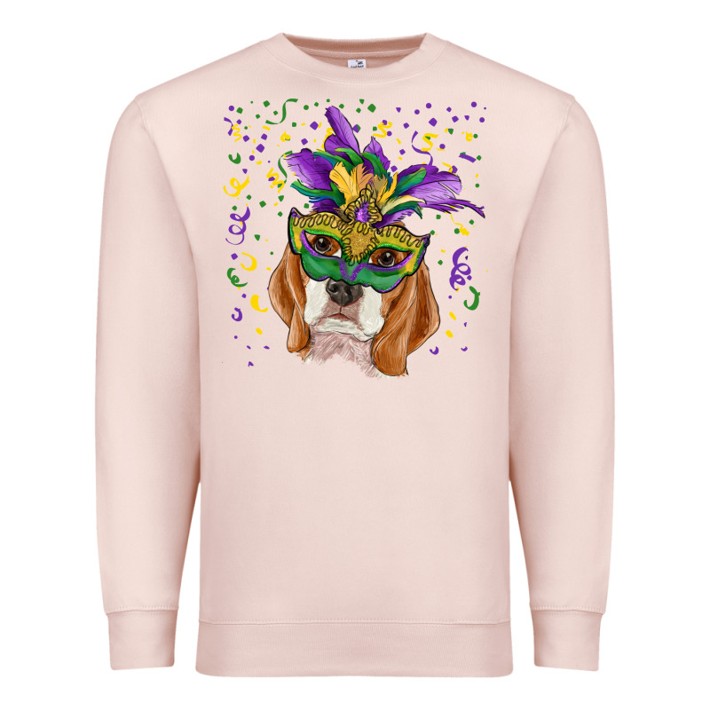 Mardi Gras  Mask Beagle Premium Sweatshirt by RanaPortraitStore | Teevron