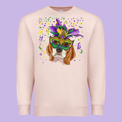 Premium Sweatshirt mardi gras  mask beagle