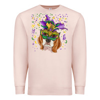 Pale Pink mardi gras  mask beagle Premium Sweatshirt - RanaPortraitStore