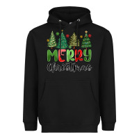 Black merry christmas trees Heavyweight Hoodie - MaliasSmallBusiness