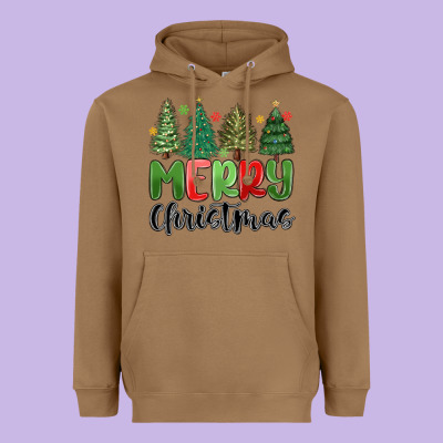Heavyweight Hoodie merry christmas trees