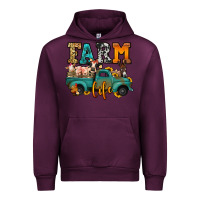 Mauve Wine farm life farm animals truck Urban Hoodie - Jasminsmagicworld