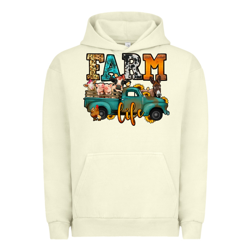 Farm Life Farm Animals Truck Urban Hoodie by Jasminsmagicworld | Teevron