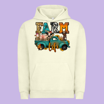 Farm Life Farm Animals Truck Urban Hoodie Designed By Jasminsmagicworld