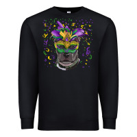 Black mardi gras  mask pitbull Premium Sweatshirt - RanaPortraitStore