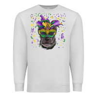Dove Grey mardi gras  mask pitbull Premium Sweatshirt - RanaPortraitStore