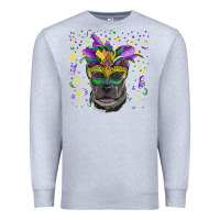 Heather Grey mardi gras  mask pitbull Premium Sweatshirt - RanaPortraitStore