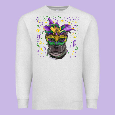 Premium Sweatshirt mardi gras  mask pitbull