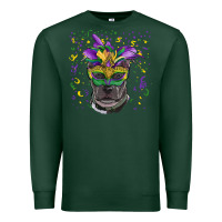 Sports Green mardi gras  mask pitbull Premium Sweatshirt - RanaPortraitStore