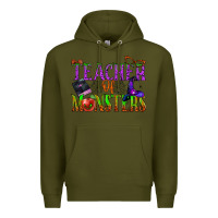 Army Green teacher of monsters Premium Hoodie - BundleAndBundleShop