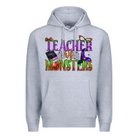 Heather Grey teacher of monsters Premium Hoodie - BundleAndBundleShop