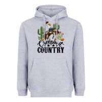 Heather Grey creepin it country rodeo Heavyweight Hoodie - MaliasSmallBusiness