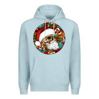 Blue Mist Christmas hippie skeleton santa ornament Premium Hoodie - Artiststas