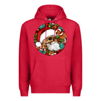 Cardinal Christmas hippie skeleton santa ornament Premium Hoodie - Artiststas