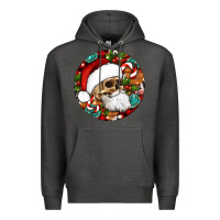 Charcoal Heather Christmas hippie skeleton santa ornament Premium Hoodie - Artiststas