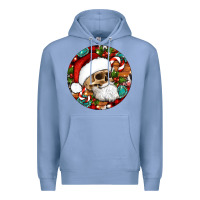Colony Blue Christmas hippie skeleton santa ornament Premium Hoodie - Artiststas