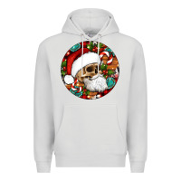 Dove Grey Christmas hippie skeleton santa ornament Premium Hoodie - Artiststas