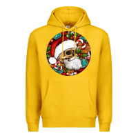 Lemon Christmas hippie skeleton santa ornament Premium Hoodie - Artiststas