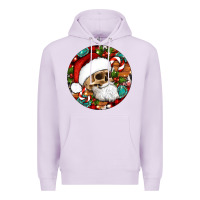 Lilac Christmas hippie skeleton santa ornament Premium Hoodie - Artiststas