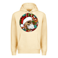 Pina Colada Christmas hippie skeleton santa ornament Premium Hoodie - Artiststas