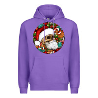 Purple Christmas hippie skeleton santa ornament Premium Hoodie - Artiststas