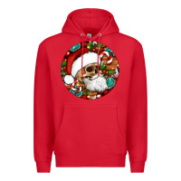 Red Christmas hippie skeleton santa ornament Premium Hoodie - Artiststas