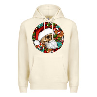 Sandshell Christmas hippie skeleton santa ornament Premium Hoodie - Artiststas