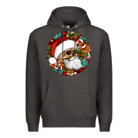 Smoke Christmas hippie skeleton santa ornament Premium Hoodie - Artiststas