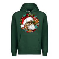 Christmas Hippie Skeleton Santa Ornament Premium Hoodie | Teevron
