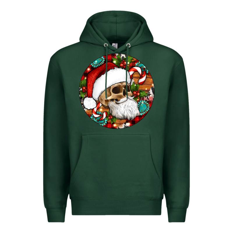Christmas Hippie Skeleton Santa Ornament Premium Hoodie by Artiststas | Teevron