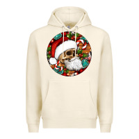 Tofu Christmas hippie skeleton santa ornament Premium Hoodie - Artiststas