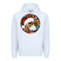 White Christmas hippie skeleton santa ornament Premium Hoodie - Artiststas