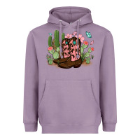 Cowboy Boots With Cactus Heavyweight Hoodie | Teevron