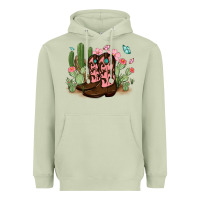 Matcha cowboy boots with cactus Heavyweight Hoodie - MaliasSmallBusiness