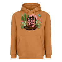 Meerkat cowboy boots with cactus Heavyweight Hoodie - MaliasSmallBusiness