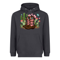 Smoke cowboy boots with cactus Heavyweight Hoodie - MaliasSmallBusiness