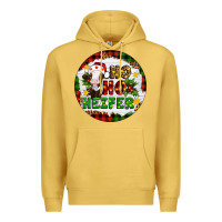 Antique Gold Christmas ho ho heifer Premium Hoodie - Artiststas