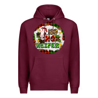 Burgundy Christmas ho ho heifer Premium Hoodie - Artiststas