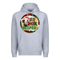 Heather Grey Christmas ho ho heifer Premium Hoodie - Artiststas