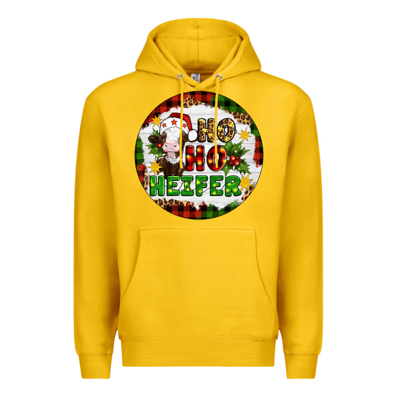 Christmas Ho Ho Heifer Premium Hoodie by Artiststas | Teevron