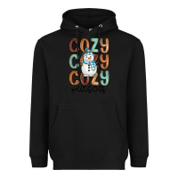 Black cozy season snowman Heavyweight Hoodie - MaliasSmallBusiness